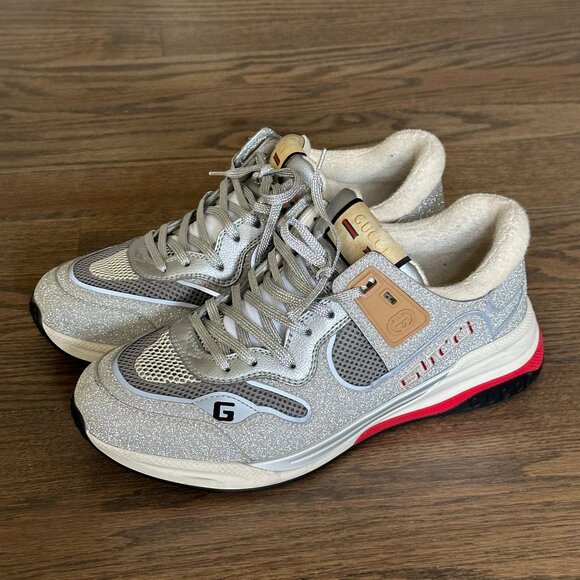 Gucci Interlocking Logo Sneakers Diamond Finish - Picture 1 of 4